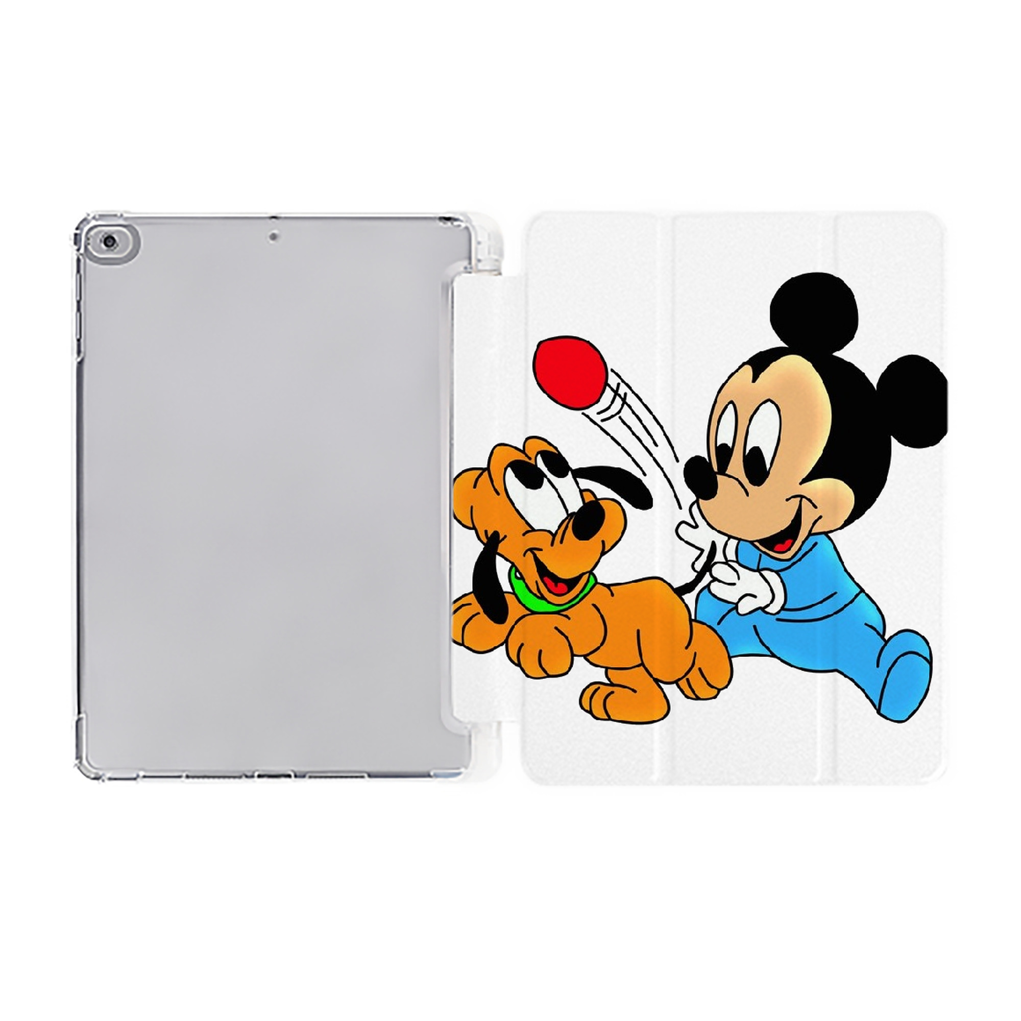 ミッキーマウス Mickey Mouse IPad ケース ペン収納付き 三つ折りスタンド PUレザー×シリコン 対応機種9.5/10.5/10.9インチ